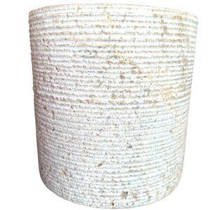 Vtg Solid NATURAL STONE BOOKEND Cream Curved, Textured & Smooth Heavy 5.5" tall